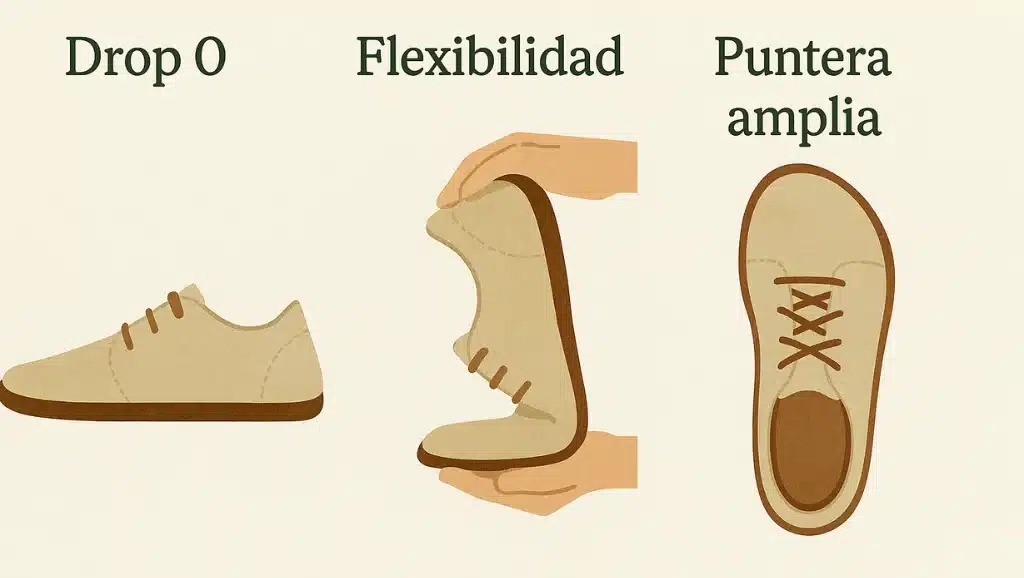 infografia barefoot mujer drop 0 flexibilidad puntera amplia